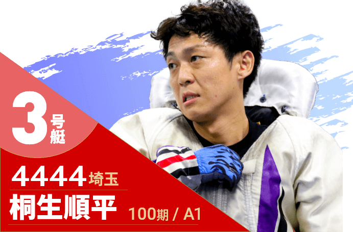 3号艇/4444/桐生順平/100期/埼玉/A1